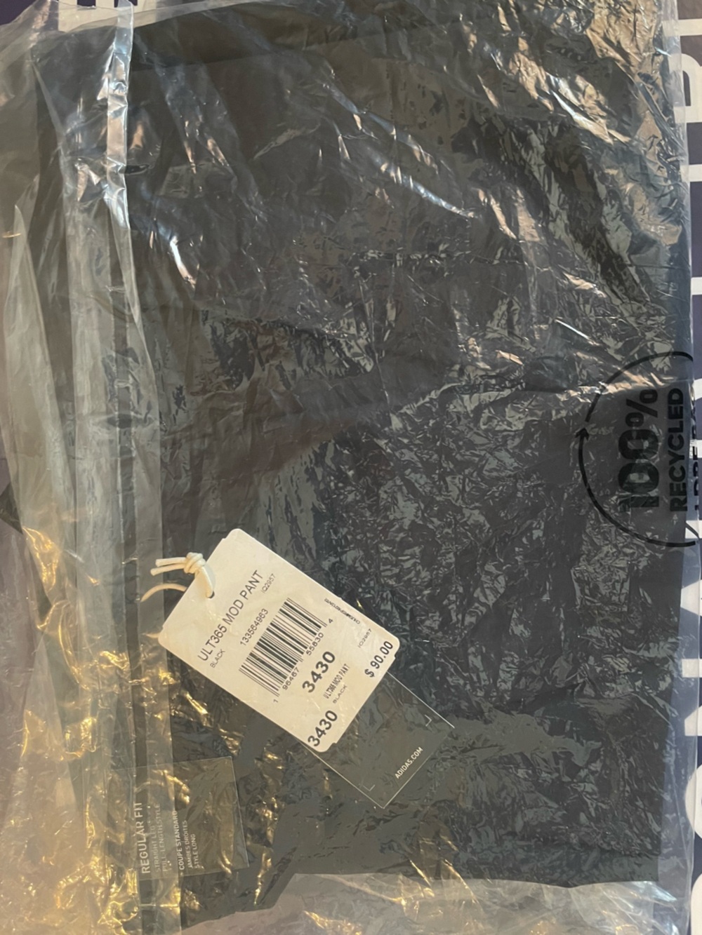 Adidas 34/30 Black ULT 365 MOD Golf Pants